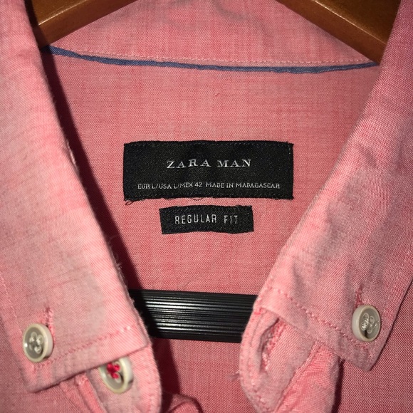 ZARA MAN regular fit Long Sleeve button down dress shirt LARGE - Picture 4 of 14